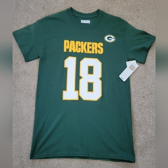 NFL Tops - NFL Green Bay Packer Randall Cobb 18 Short Sleeve Football Shirt
